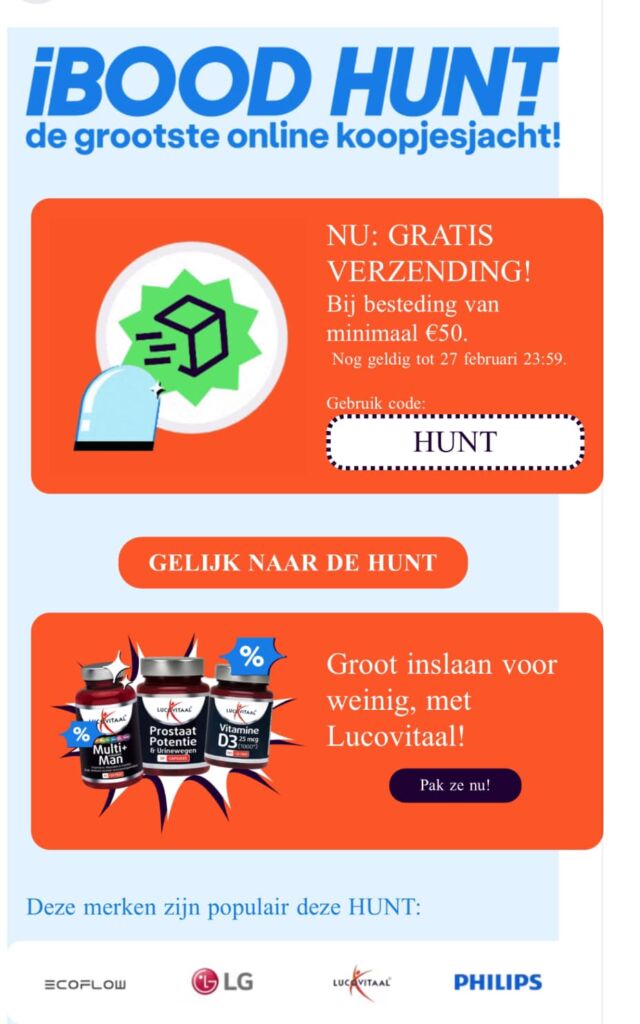 Superdeals tijdens de HUNT bij www.ibood.com
